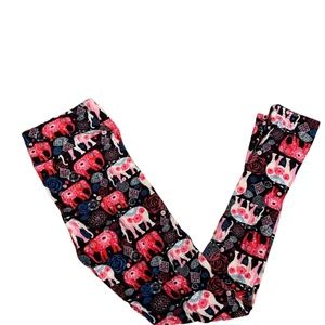 OS LuLaRoe FABULOUS Pink Elephant Leggings NWOT One Size 0-8